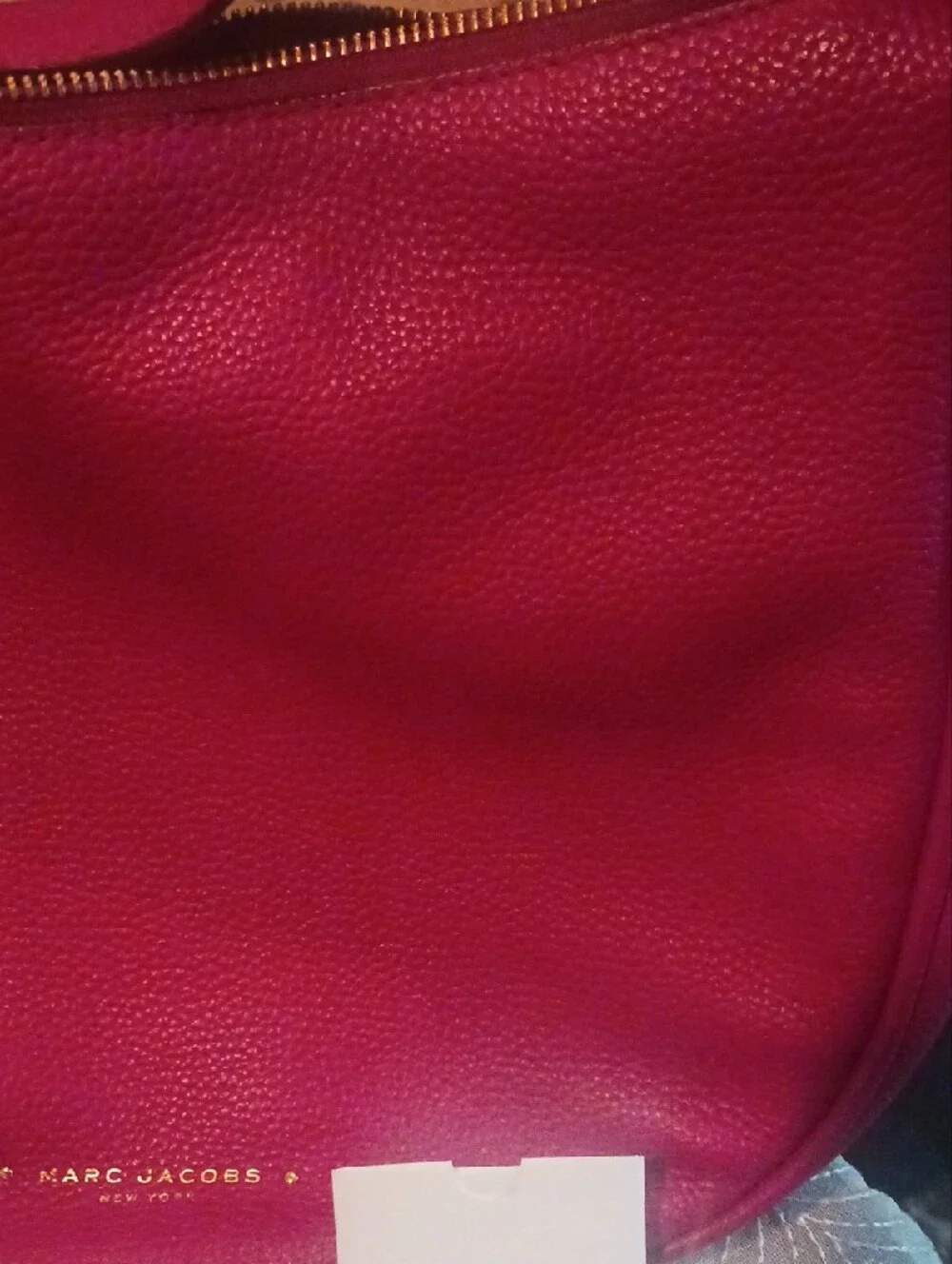 Marc Jacobs Pebbled Leather Hobo in Berry with Gold Hardware